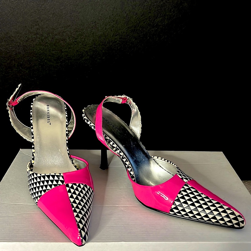 Size 7.5 Pink Checkered Heels